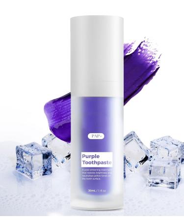 Purple Toothpaste for Teeth Whitening : Natural Teeth Whitener - Teeth Whitening Kit for Sensitive Teeth - Non-Abrasive - Tooth Stain Removal (30mL/1 fl oz)(Package may vary)