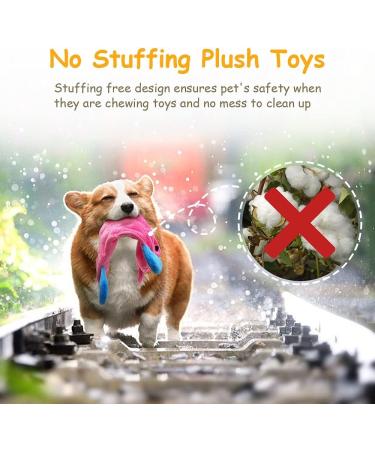 AWOOF No Stuffing Dog Toy 5 Pack Crinkle Squeaky Dogs Teething Chew Toys Set for Small Medium Large Breed Puppies Aggressive Chewers Durable Birthday Interactive Plaything Dogs Doggies Toys Land animals - Buy Online on GoSupps.com