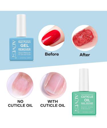 ALIVER Gel Nail Polish Remover Kit with Cuticle Oil - Fast & Easy Gel Polish Removal - Moisturizing and Strengthening Formula - No Irritation - Blue+Green - Buy Online on GoSupps.com