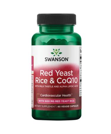 Swanson Traditional Red Yeast Rice & CoQ10 with Milk Thistle and Alpha Lipoic Acid 60 Veg Capsules