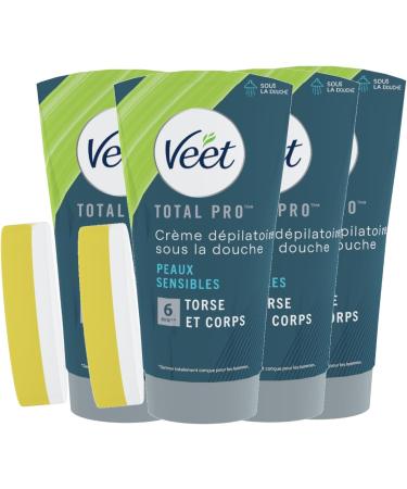 VEET MEN - Cr mes D pilatoires Homme sous La Douche - Peaux Sensibles (Cr me D pilatoire sous la douche 4x150ml)