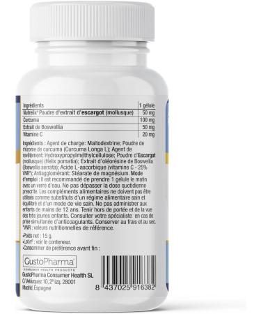 Helix Original - Natural Supplement for Joint Pain | With Snail Extract Turmeric And Boswellia | Lactose Free Gluten Free | 3 units (90 capsules) - Buy Online on GoSupps.com