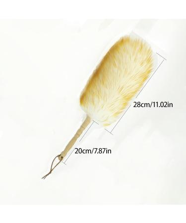 FCSHFC Lambswool Feather Duster with Solid Wooden Handle Anti-Static Reusable Comfortable Grips Dusters for Cleaning for Office Car Fan Furniture Etc - Buy Online on GoSupps.com