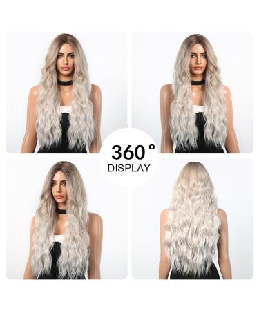 Oefei Long Ombre Blonde Wig - Natural Wavy Synthetic Heat-Resistant Hair for Women | Ideal for Daily Use Parties & Cosplay - Buy Online on GoSupps.com