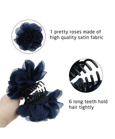 Cinaci 4 Pack Chiffon Big Rose Flower Hair Claw Clips Barrettes for Women & Girls - Buy Online on GoSupps.com