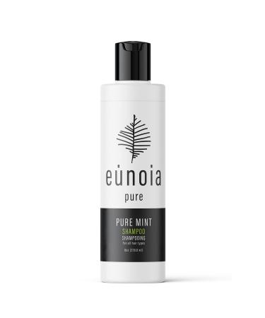 Pure Mint Clarifying Shampoo for buildup by Eunoia - Made In Canada - Featuring Peppermint and Rosemary Oil with Aloe Leaf Juice - Our Sulfate Free Shampoo is 100% Vegan and Cruelty Free No Parabens Silicone or Artificial Fragrance 8oz/236.6ml
