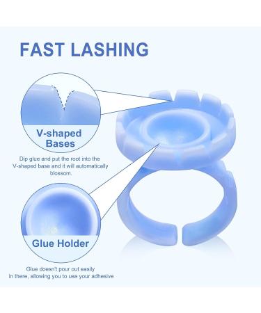 100PCS Glue Rings ANYINS - Disposable Lash Glue Holder for Eyelash Extensions - Blue - Buy Online on GoSupps.com