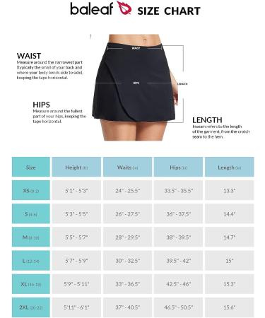 Baleaf Women's High Waisted Tennis Skirt with Shorts Pockets - Black Large - Buy Online on GoSupps.com