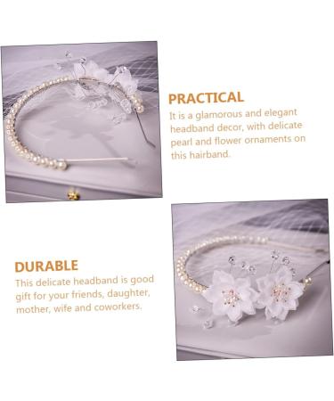 PLAFOPE Pearl Flower Headband Wedding Decor Pearl Headband Decorative Flower Headband Flower Head Band Wedding Hair Accessory Headband Ornament Head Band for Bride Exquisite Hair Band - Buy Online on GoSupps.com