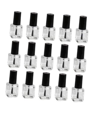 10Pcs 15ml Clear Refillable Nail Polish Bottles - Empty Cosmetic Holders with Brush for Nail Art - Black & White - Buy Online on GoSupps.com