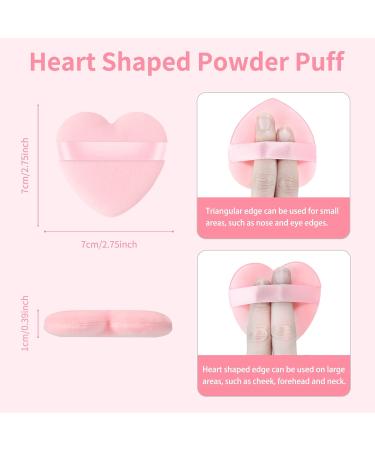 Start Makers Heart-Shaped Makeup Puffs - Soft Velvet Sponge Puffs for Face Makeup - Reusable & Portable - 2PCs Set in Pink & Green - Buy Online on GoSupps.com