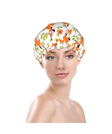 Fox Reusable Waterproof Shower Caps for Women - Double Protection PEVA Lining Hair Cap - Elastic Color 4 - Buy Online on GoSupps.com