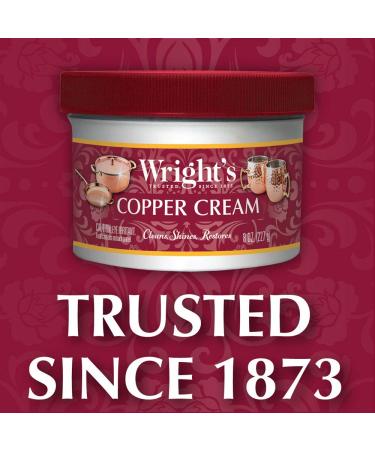 Wrights Copper and Brass Cream Cleaner - 8 Ounce - Gentle Tarnish Removal - Buy Online on GoSupps.com