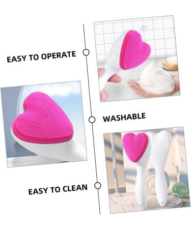  FRCOLOR FRCOLOR Love Cleansing Brush Women's Facial Cleansing Brush Exfoliating Facial Massage Brush Heart-Shaped Facial Scrubber Silica Gel Face Scrubber - Buy Online on GoSupps.com