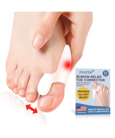 Bunion Corrector for Women Men (12Pcs)  Toe Separator for Bunion Pain Relief  Gel Bunion Pads  Toe Straightener for Big Toe  Toe Spacers for Foot Pain Relief from Rubbing & Pressure  Calluses  Corns