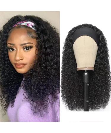Ifly head band Wig curly curly lure women real hair deep curly human hair wig for black woman hair extension headband women deep curly wig 150% density 22 inch (22 inch) (deep head band wig)
