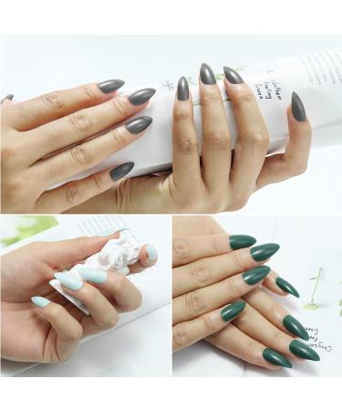 576Pcs Medium Almond Press-On Nails | Colorful Solid False Nails for Women - DIY Nail Art by Misssix - Buy Online on GoSupps.com