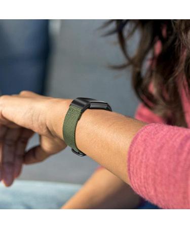 Fintie Band Compatible with Fitbit Charge 2  Soft Woven Nylon Sport Replacement Strap Wrist Bands Compatible with Fitbit Charge 2 HR Smart Fitness Tracker Olive - Buy Online on GoSupps.com
