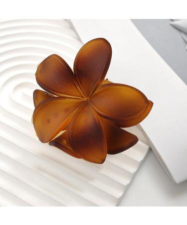 sxvbdway Frosted Hair Clip Flower Claw Women 3d Shape Grip Anti-slip Teeth Back Head Texture Large Dark Brown - Buy Online on GoSupps.com