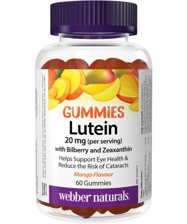 Webber Naturals Lutein 20 mg with Zeaxanthin Gummy 60 Mango Flavoured Gummies Supports Eye Health