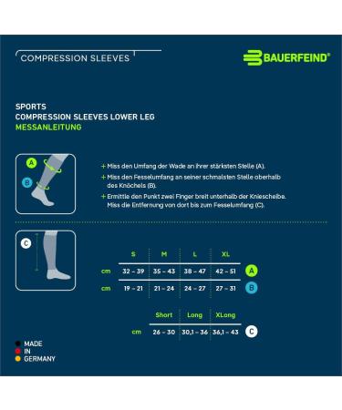 Bauerfeind Calf Support Compression Sleeves - Unisex Navy Blue Leg Warmers (L Extra Long) - International Shipping Available - Buy Online on GoSupps.com