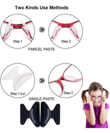 20 Pairs Anti-Slip 1.8mm Silicone Glasses Nose Pads - Soft Transparent & Black Options for Enhanced Comfort - Buy Online on GoSupps.com