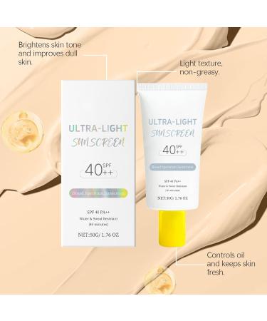 Moisturizing Sunscreen 50g UV Protection SPF40 Sunscreen Face Wide Spectrum Light Texture Oil Free Non Greasy Face Body For Women Men Daily Use - Buy Online on GoSupps.com