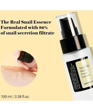 Snail Repair Essence 100ml - 96% Snail Mucin & Hyaluronic Acid Serum for Face Intensive Hydration & Skin Repair Korean Skincare Anti-Aging & Pore Minimizing Serum for Dull Damaged Skin - Buy Online on GoSupps.com