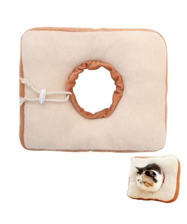 1 Piece Of Toast Cat Collar Cute Pet Collar Adjustable Cat Cone Collar Cat Wound Anti-Licking Cervical Spine Protection Collar Suitable For Cervical Spine Protection And Postoperative Recovery