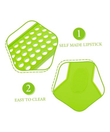 Housoutil 3pcs Lipstick Filling Mold Set - Cosmetic Spatula & Green Molds (25x11cm) for DIY Lipstick Making - Buy Online on GoSupps.com