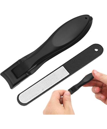 Nail Clippers for Thick Nails Fingernail Clippers for Adults Portable Toenail Scissors Stainless Steel Toenail Clippers for Large Nails Nail Clippers with Wide Jaw Opening and Nail File Black - Buy Online on GoSupps.com