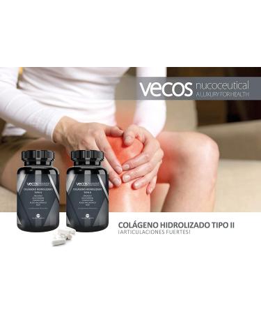 VECOS | Type II Hydrolyzed Collagen with Chondroitin & Hyaluronic Acid | 160 Capsules | Helps Prevent Joint Pain & Inflammation | Anti-Inflammatory & Antioxidant Effect - Buy Online on GoSupps.com