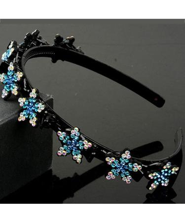 TQUXNGA for Double Bangs Hairpin Cute Hairstyle Double Layer Twist Plait Headband with Clips Sweet Braided Hair Hoop Blue - Buy Online on GoSupps.com