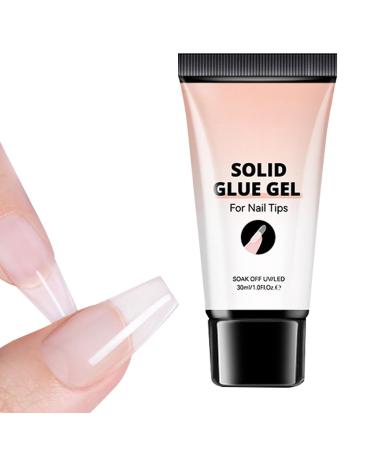 Strong Nail Glue Gel - Soft Nail Gel with Hard Resistant Gel - 30ml Sculpting and Bonding Adhesive - Reinforced Residue-Free Adhesion for Home Manicures