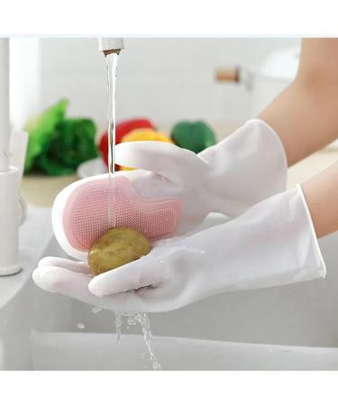 Housework: Dishwashing Gloves Plastic Latex Kitchen Cleaning Household Washing Washing Dishes (Pink) One-size-fits-all - Buy Online on GoSupps.com
