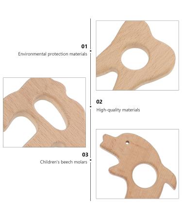 ORFOFE Baby Teether Adorable Wood-Made Animal-Design Teething Toy - Buy Online on GoSupps.com