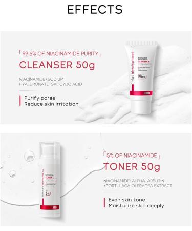 Niacinamide Skincare Set Skin Care Gift Set for Teen Girls Brightening Face Cream Pore Minimizer for Face Cleanser  - Buy Online on GoSupps.com