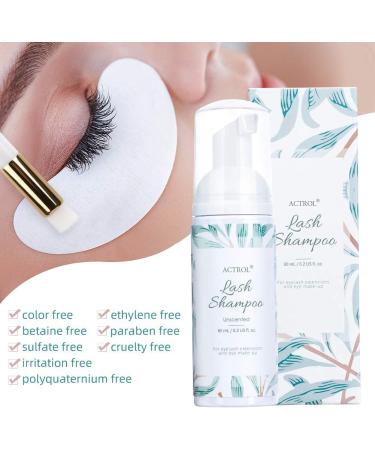 Eyelash Extension Shampoo Kit 60ml Unscented Lash Extension Cleanser with Lash Fan Black Professional Eyelid Foaming Cleanser Paraben & Sulfate Free Non-lrritating Unscented 60ml-Kit(Black) - Buy Online on GoSupps.com