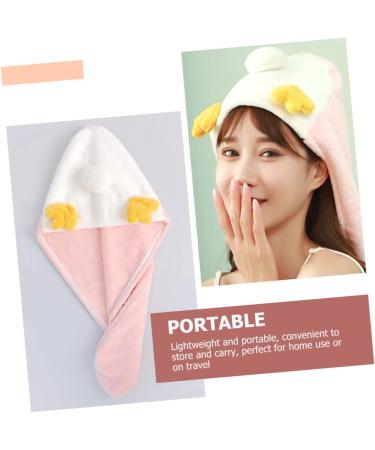 Amosfun Coral Fleece Dry Hair Hat Shower Caps for Women Water Absorbent Hats Girls Hat Salon Dry Hair Hat Wet Hair Towel Bathing Hair Dry Caps Hair Cap Pink Super Absorbent Pink 52x23cm - Buy Online on GoSupps.com