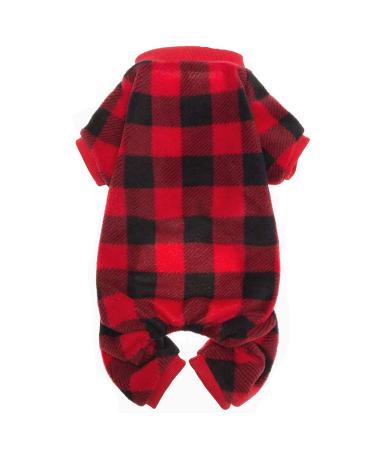SCENEREAL Pet Pajamas for Dogs Red Plaid Sweaters Soft Clothes Medium - Buy Online on GoSupps.com