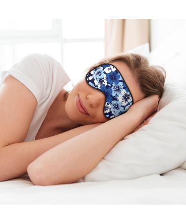 SSIMOO Blue Hibiscus Soft Sleep Eye Mask - Breathable Travel Eye Patch for Women - Perfect for Relaxation - Buy Online on GoSupps.com