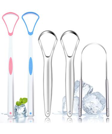 New Tongue Scraper, 5PCS Tongue Cleaner, Medical Grade Tongue Scrapers,Great for Oral Care, BPA free for Adults and Kids, Reduce Bad Breath