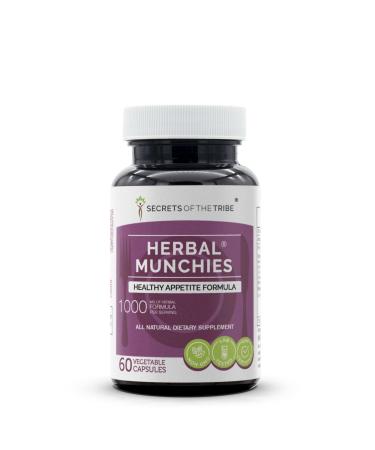 Secrets of the Tribe Herbal Munchies 60 Capsules, 1000 mg, Watercress, Cayenne, Gentian, Blessed Thistle, Centaury, Bitter Melon. Healthy Appetite Formula (60 Capsules) 60 Count (Pack of 1)