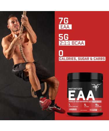 Buy Bolt EAA 300g - Essential Amino Acids with BCAA 5000 | Watermelon Fizz Flavor | 30 Servings | EAA Supplement for Men & Women - International Shipping Available - Buy Online on GoSupps.com