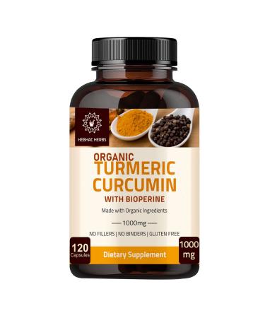 Turmeric Curcumin with Black Pepper Capsules - 1000mg (120 Capsules) Turmeric Curcumin Capsules with BioPerine Black Pepper Extract Made with Organic Turmeric Curcumin and Black Pepper Extract