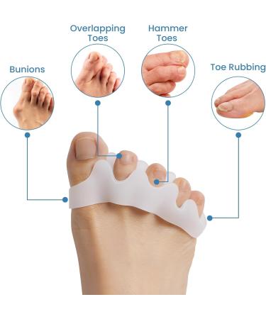 Medium-Footed Gel Toe Spreader & Cushion - 6PCs Forefoot Pads for Diabetic Feet Blisters & Pain Relief - Breathable & Comfortable - Buy Online on GoSupps.com