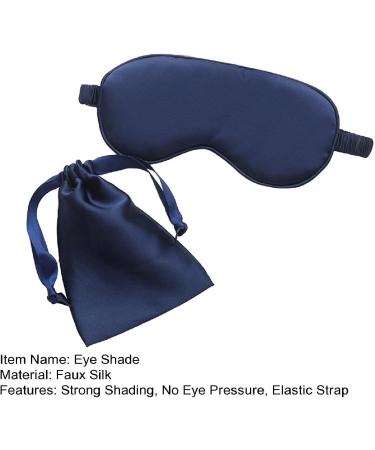 GRASARY Faux Silk Eye Mask for Sleeping | Comfortable Navy Blue Sleep Cover with Storage Bag - Buy Online on GoSupps.com