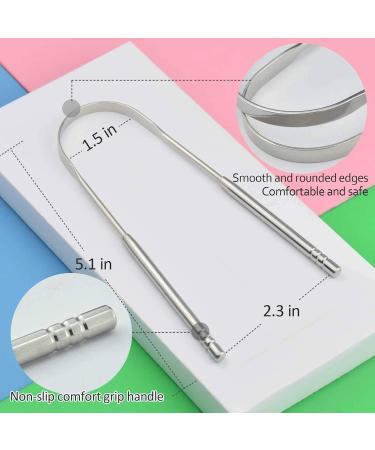 Premium Tongue Cleaner Set - 2 Piece Stainless Steel Tongue Scrapers for Adults & Kids - Ultimate Oral Hygiene Solution - Buy Online on GoSupps.com