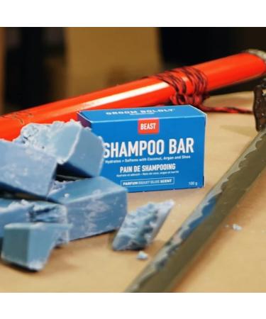 Beast Blue Shampoo Bar - Vegan & Cruelty-Free Solid Shampoo for All Hair Types | Eco-Friendly Soap-Free Zero Plastic - Buy Online on GoSupps.com