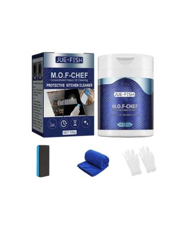 Mof Chef Cleaning Powder Heavy Duty Degreaser Cleaner Mof Chef Protective Kitchen Cleaner Mof Chef Powder All Purpose Cleaner Powder Stubborn Grease & Grime Remover Clean Range Hood And Stove (100g) 1 g (Pack of 1)